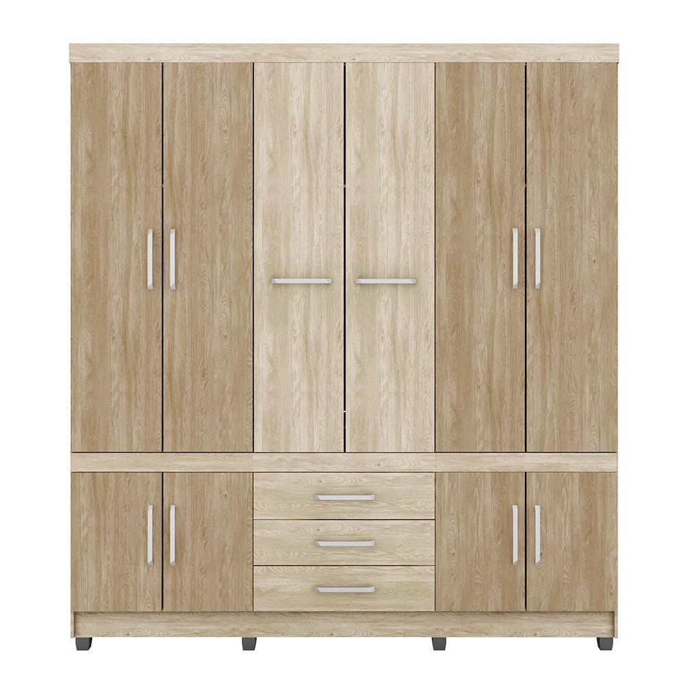 Guarda Roupa 10 Portas E 3 Gavetas Murano Nogal Com Navilla Touch Guarda Roupa 10 Portas E 3 Gavetas Murano Nogal Com Navilla Touch